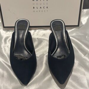 White House Black Market Dark Blue Mules